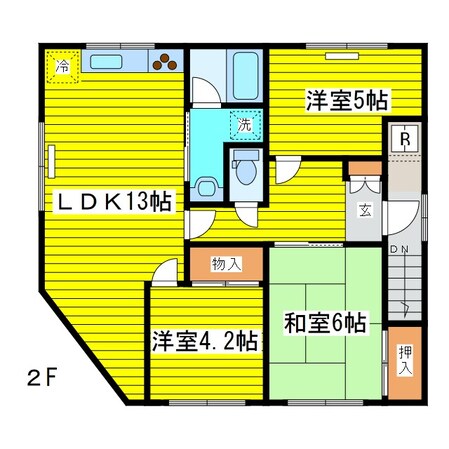 伏古8条4丁目 徒歩2分 2階の物件間取画像